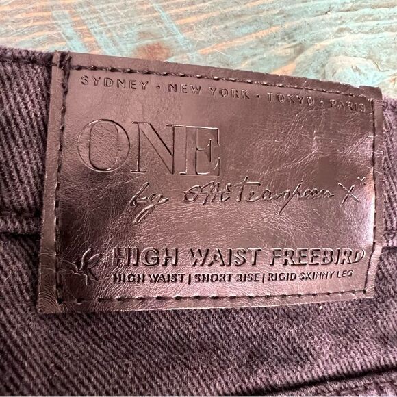 One Teaspoon Grey Black High Waist Freebird Skinny Jeans Size 31 - Picture 14 of 16